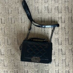 Quilted black crossbody bag